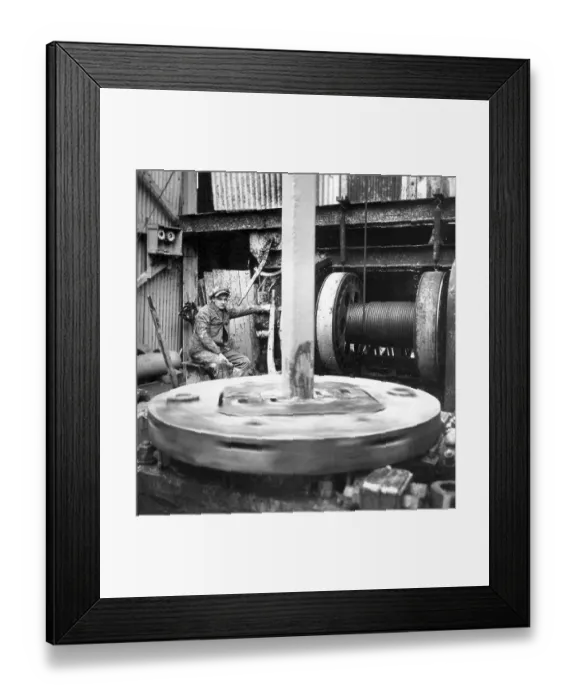 Framed Print : Rotary table, historical photo, circa 1930