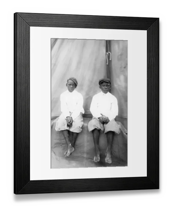 Framed Print : Two African boys in european clothing