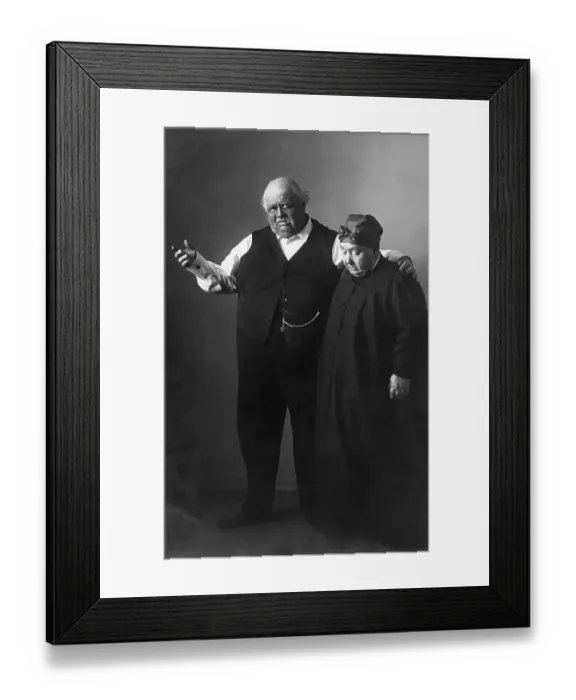 Framed Print : Two overweight people, historic picture from about 1910