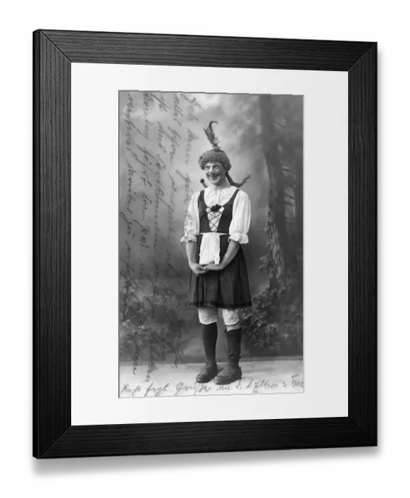 Framed Print : Fred Unverzagt, humorist, man dressed up as woman Framed Print : Fred Unverzagt, humorist, man dressed up as woman