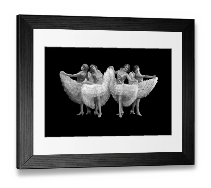Framed Print : Historic photograph, four female dancers Framed Print : Historic photograph, four female dancers