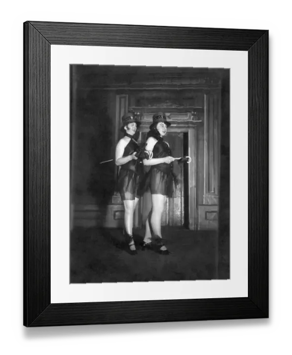Framed Print : Historic photograph, two female dancers