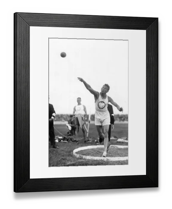 Framed Print : Historic photograph, shotputter, around 1930 Framed Print : Historic photograph, shotputter, around 1930