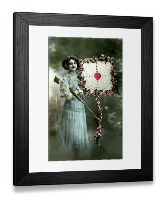 Framed Print : Historic photograph, love shooting, around 1905