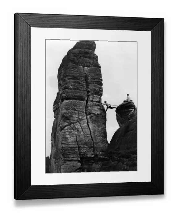 Framed Print : Historical photo, mountain climber