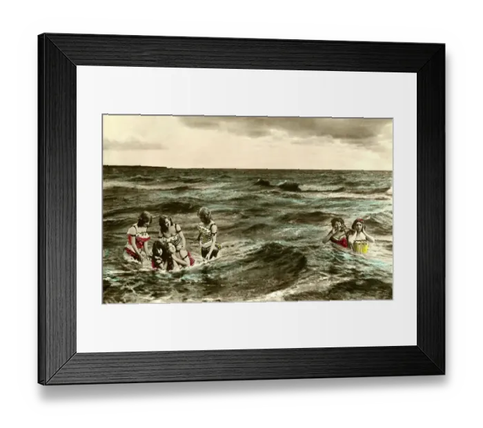 Framed Print : Historical photo, bathing women, ca. 1900