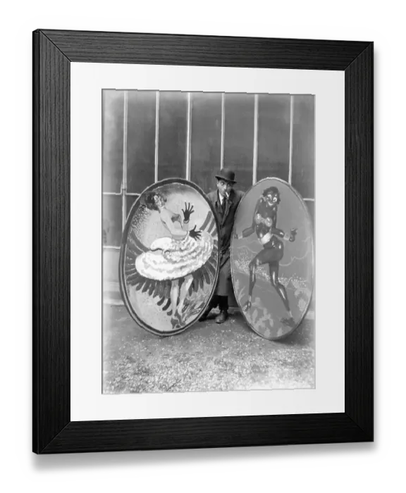 Framed Print : Historical photo, advertising signs for the circus Framed Print : Historical photo, advertising signs for the circus