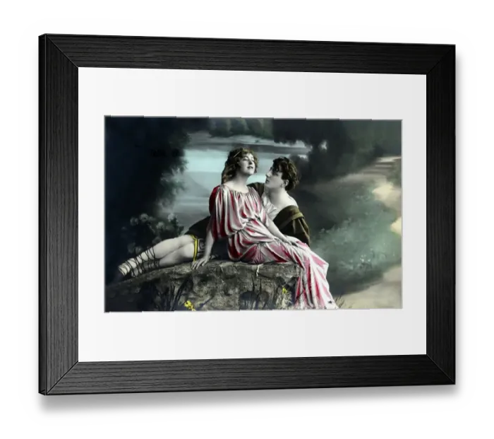 Framed Print : Historical photo, flirting couple, ca. 1920