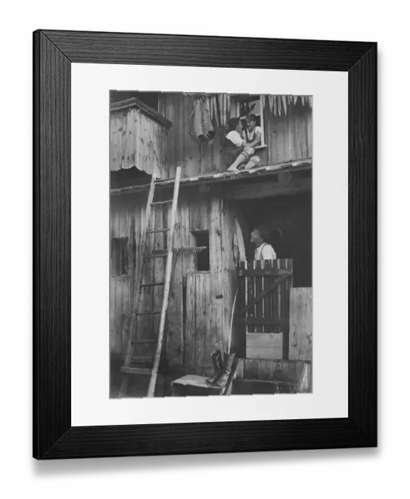 Framed Print : Historic photo, Fensterln