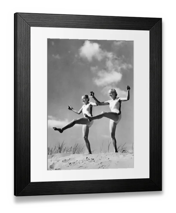 Framed Print : Historic photo, women doing gymnastics, ca. 1940