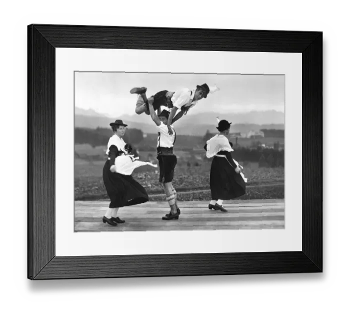 Framed Print : Historic photograph, Bavarians dancing Framed Print : Historic photograph, Bavarians dancing
