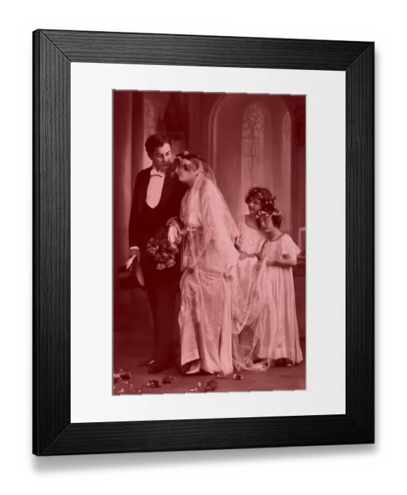 Framed Print : Historic photograph, wedding couple, around 1920 Framed Print : Historic photograph, wedding couple, around 1920