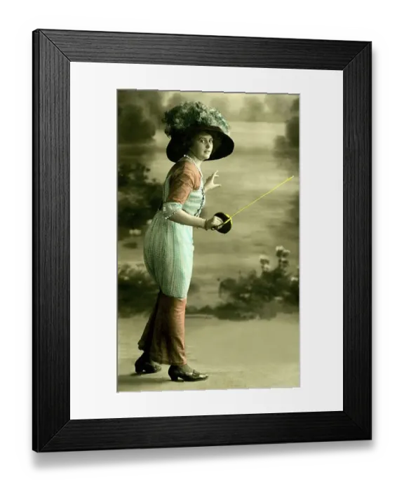 Framed Print : Historic photograph, fashion parody