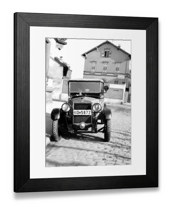 Framed Print : Historic photograph, woman behind the steering wheel Framed Print : Historic photograph, woman behind the steering wheel