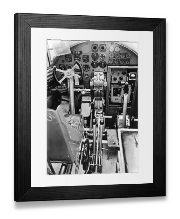 Framed Print : Historic photograph, cockpit, around 1940