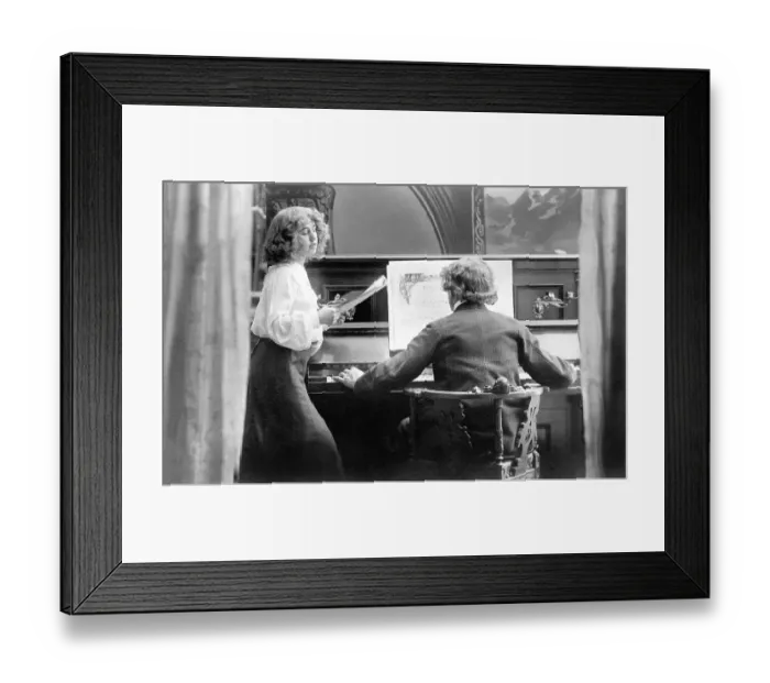 Framed Print : Historical image, couple at the piano, ca. 1912 Framed Print : Historical image, couple at the piano, ca. 1912