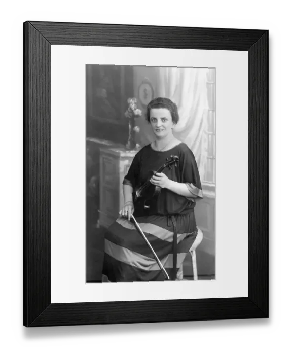 Framed Print : Historical image, woman with a violin, ca. 1926 Framed Print : Historical image, woman with a violin, ca. 1926