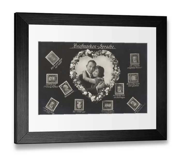 Framed Print : Historic photograph, love letters, around 1918