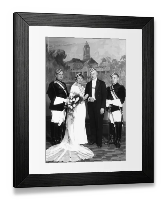 Framed Print : Historic photograph, student's wedding