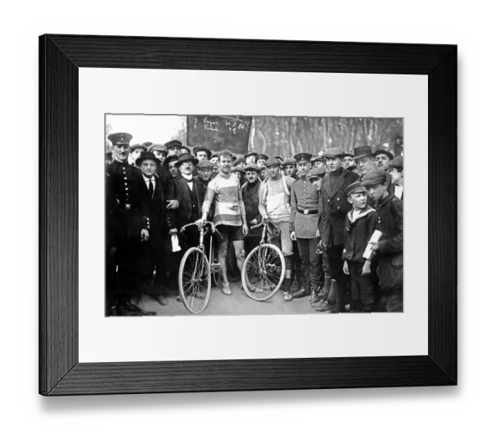 Framed Print : Historic photograph, racing cyclists, around 1912