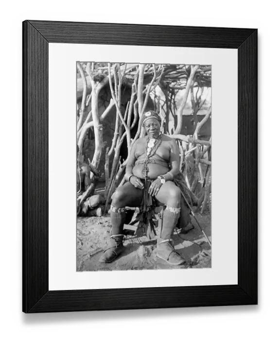 Framed Print : Historic photograph, chieftain sitting down