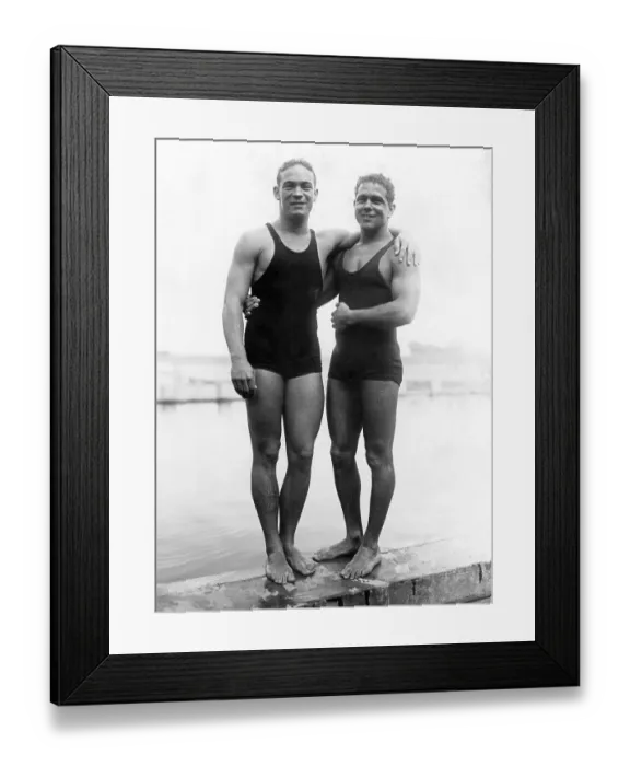 Framed Print : Historic photograph, aquatic athletes, around 1932