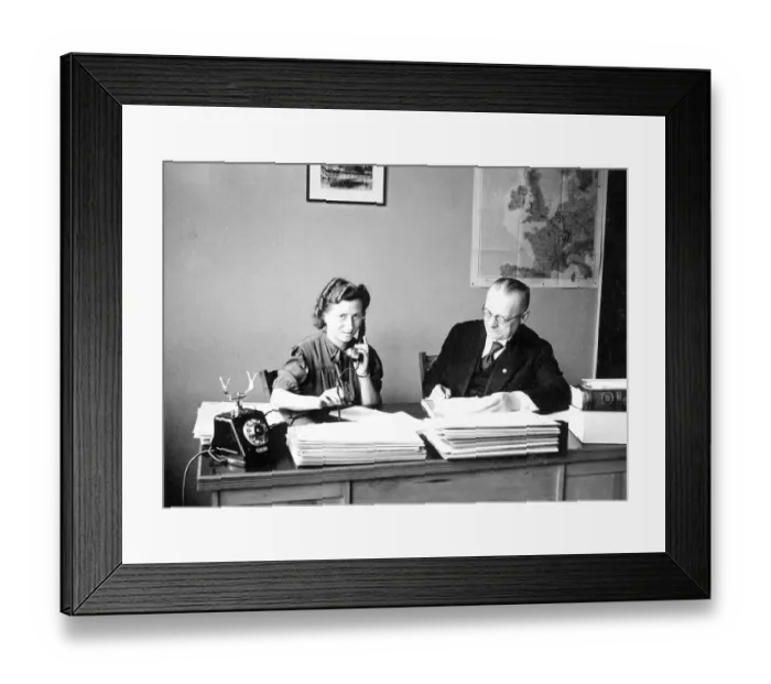 Framed Print : Historic photograph, office, around 1942 Framed Print : Historic photograph, office, around 1942