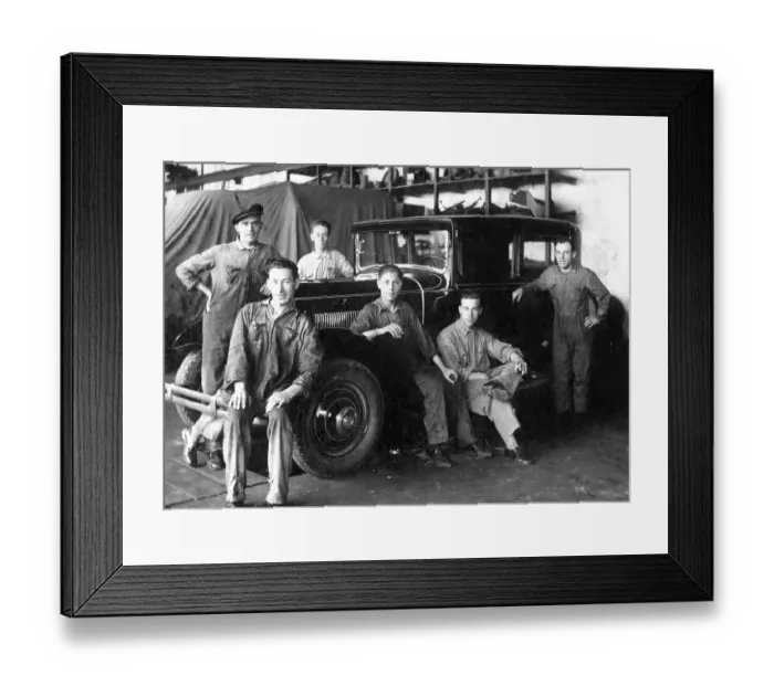 Framed Print : Historic photograph, motor mechanics, around 1931