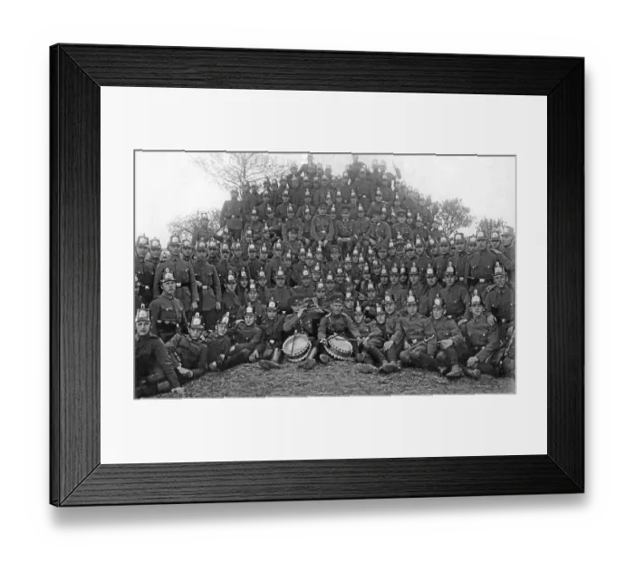 Framed Print : Policemen with musicians, historical image Framed Print : Policemen with musicians, historical image