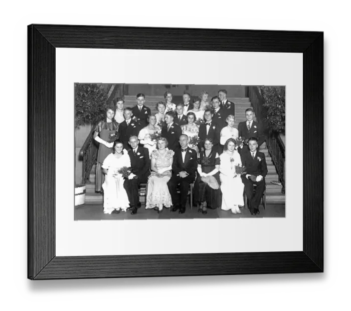 Framed Print : Ten wedding couples, historic photograph Framed Print : Ten wedding couples, historic photograph