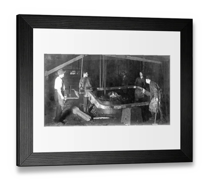 Framed Print : Steam locomotive construction, welders at work Framed Print : Steam locomotive construction, welders at work