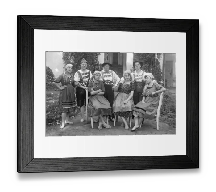 Framed Print : Group of women, some dressed in men's