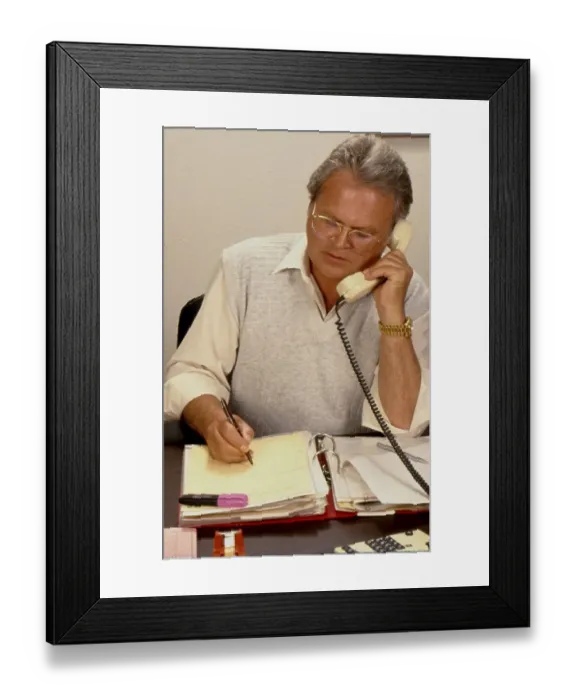 Framed Print : Man on the phone, appointment Office scene Framed Print : Man on the phone, appointment Office scene