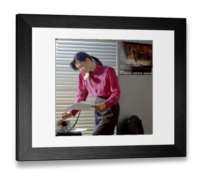 Framed Print : Secretary on the phone Office scene Framed Print : Secretary on the phone Office scene