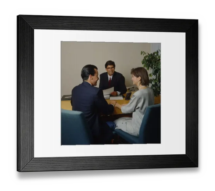 Framed Print : Counselling, Young Couple Office Scene Framed Print : Counselling, Young Couple Office Scene
