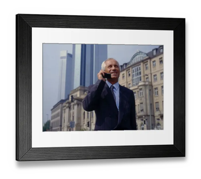 Framed Print : Businessman on the phone Mobile phone
