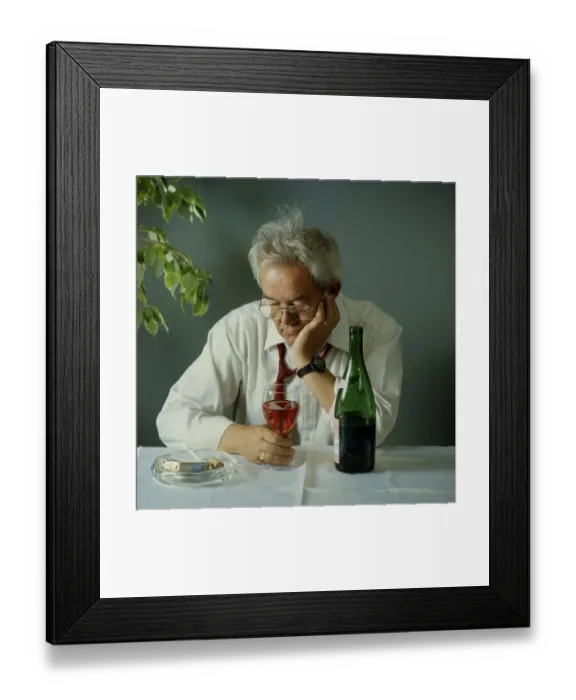 Framed Print : Older man with wine glass Framed Print : Older man with wine glass