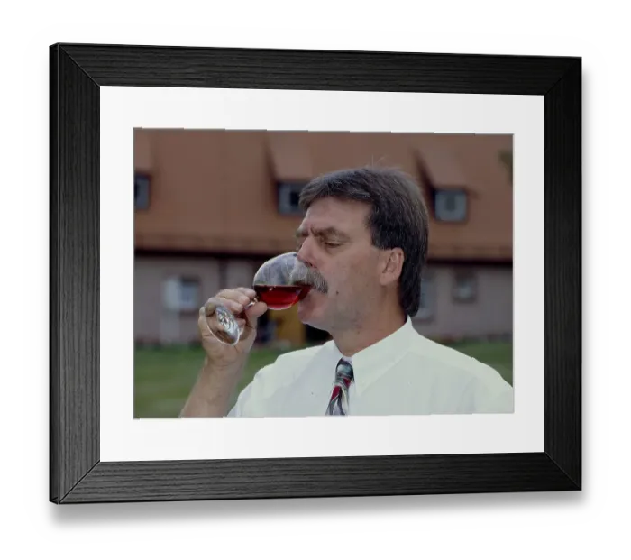 Framed Print : Man drinking red wine