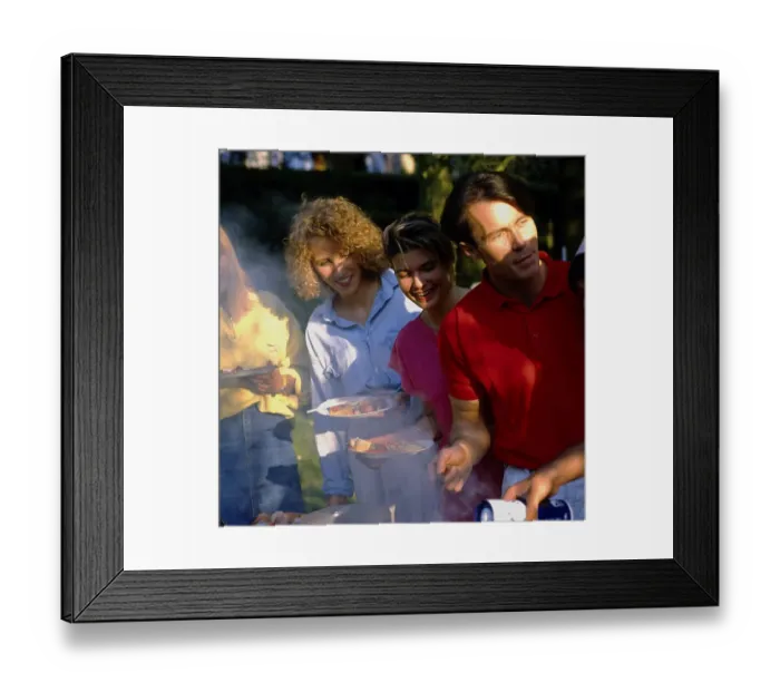 Framed Print : Garden party young people eating Framed Print : Garden party young people eating