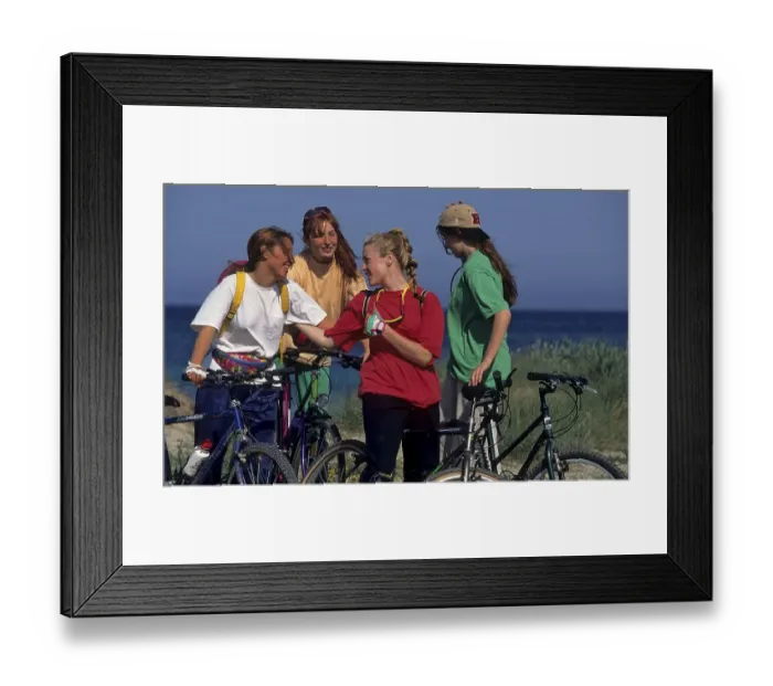 Framed Print : 4 four woman on a bicycle tour