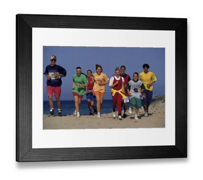Framed Print : Young people jogging
