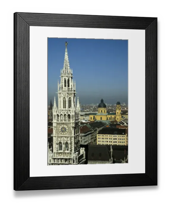 Framed Print : View from the old Peter to the city hall and the Theatine Church