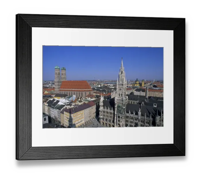 Framed Print : View of City Hall and Church of Our Lady from Old Peter Framed Print : View of City Hall and Church of Our Lady from Old Peter