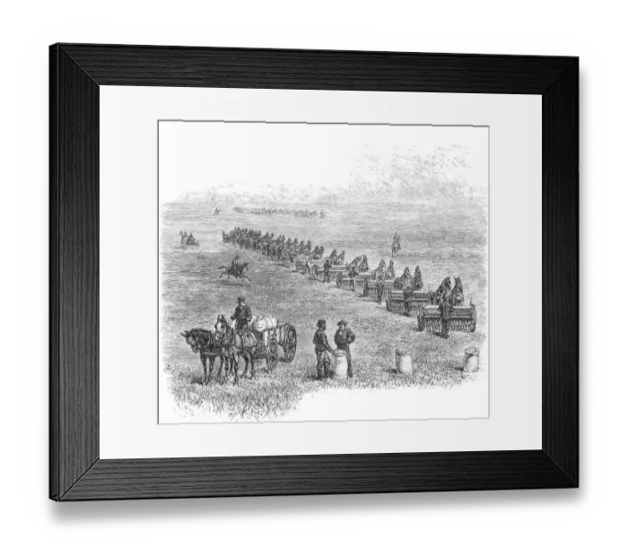 Framed Print : Agriculture in Dakota, USA: Sowing the wheat