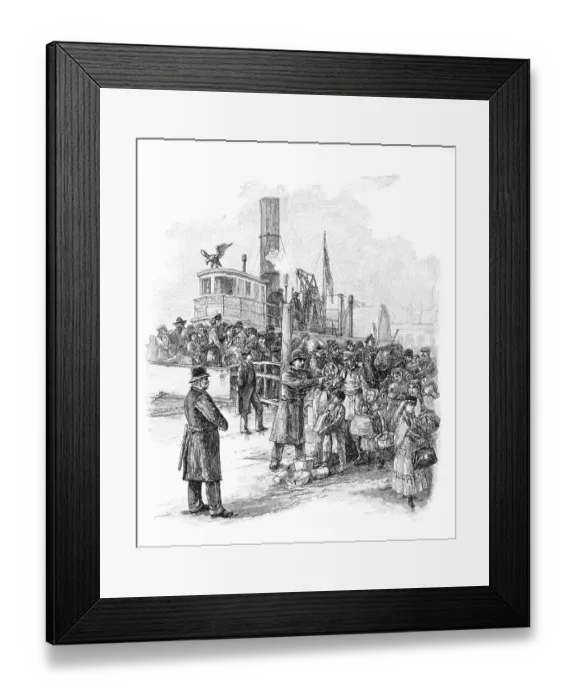 Framed Print : Landing immigrants at Castle Garden Framed Print : Landing immigrants at Castle Garden