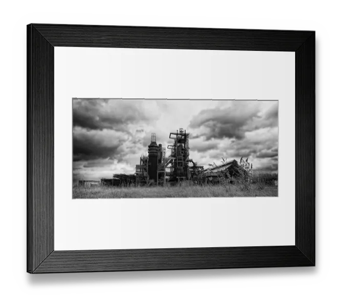 Framed Print : Blast furnace plant, industrial monument