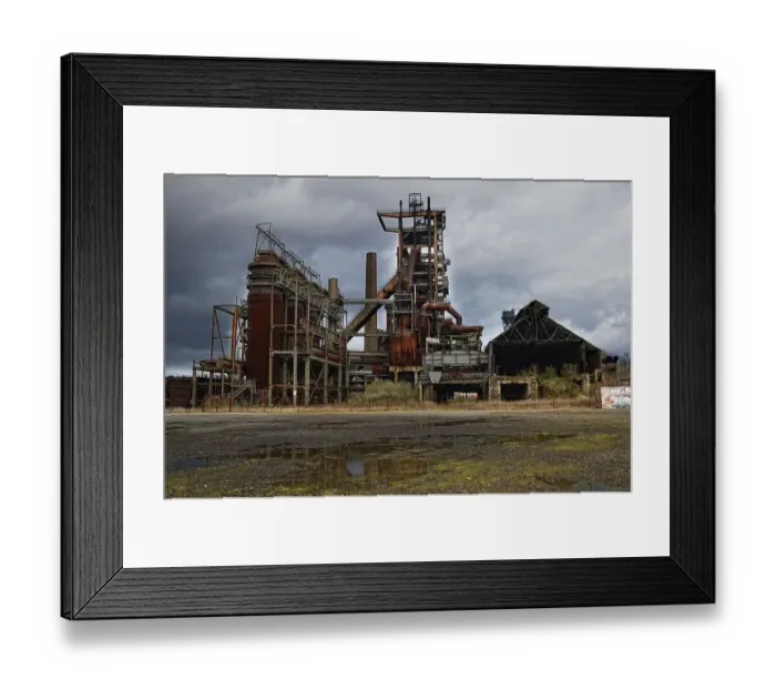 Framed Print : Former blast furnace plant, steelworks