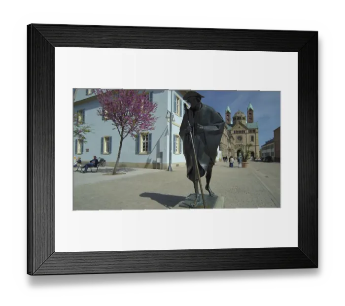 Framed Print : Statue pilgrims in Speyer, Germany, Europe
