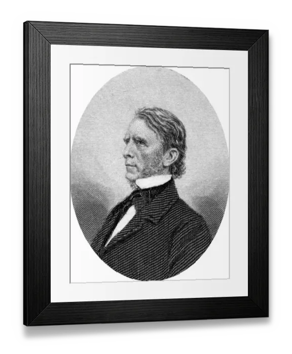 Framed Print : Engraving of William Pitt Fessenden (October 16)