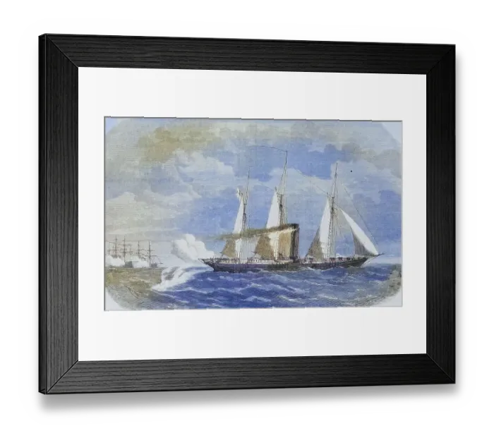 Framed Print : The German yacht Cricket at the beginning of the battle with Hiddensee Framed Print : The German yacht Cricket at the beginning of the battle with Hiddensee
